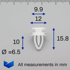 Small Interior Trim Clip, White - image 2