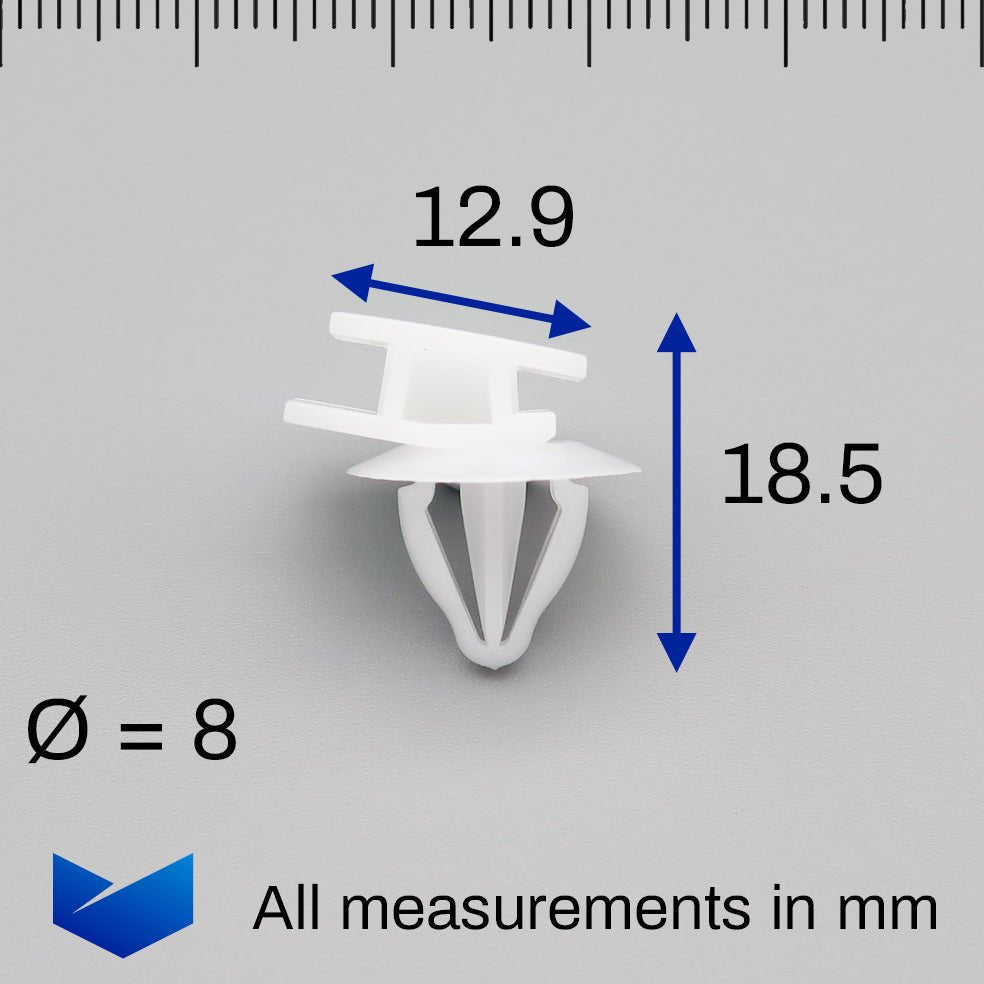 Sill Skirt Plastic Moulding Clip, White - image 2