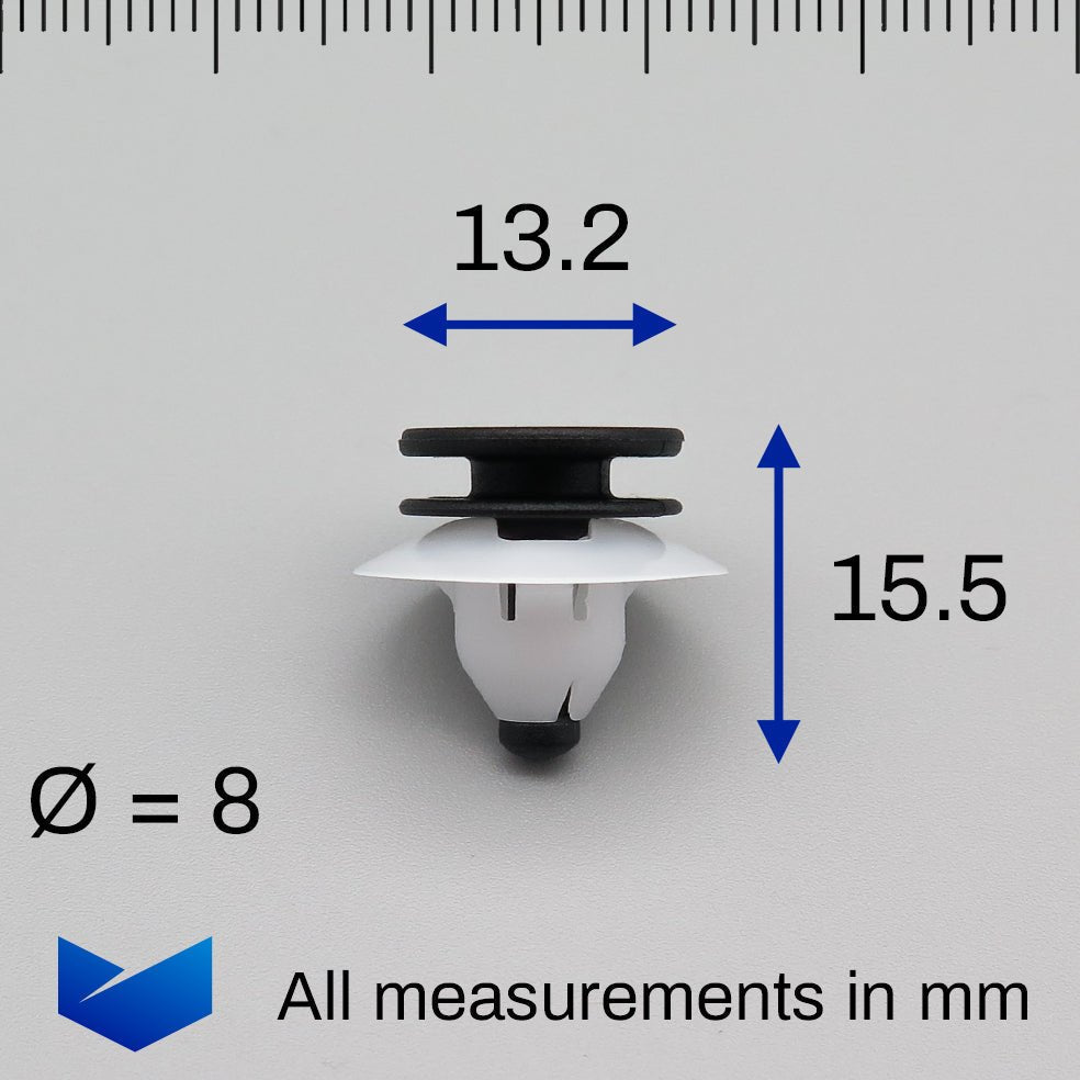 Plastic Fastener, Trim & Moulding Clip, Black and White - image 2