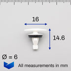 Weatherstrip Seal Clip, White with Rubber Seal - image 2