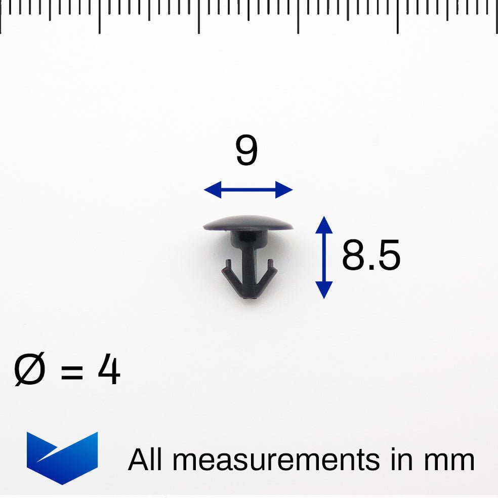 Weatherstrip Seal Clip- 4mm hole, 9mm head - image 2