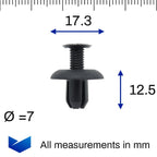 Screw Fit Plastic Rivet, Black - image 2