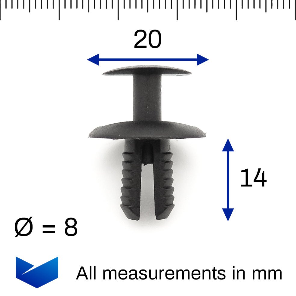 Push Fit Plastic Rivet, 8mm Hole - image 2