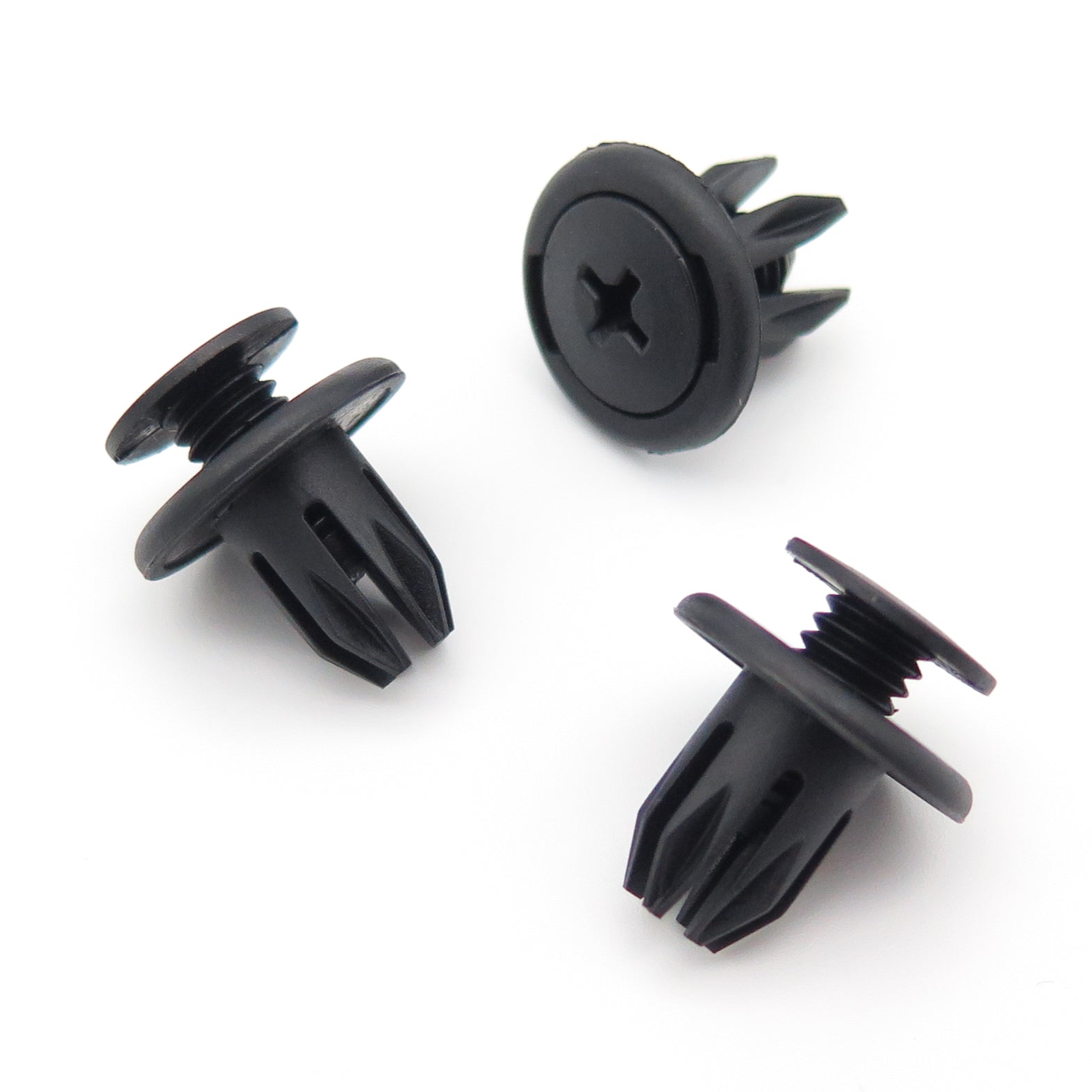 Screw Fit Plastic Rivet, 10mm Hole, 20mm Collar, Black
